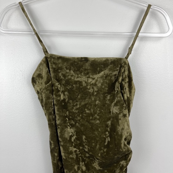 Wild Fable Crushed Velvet Green Mini Dress‎ NWT - Picture 4 of 9